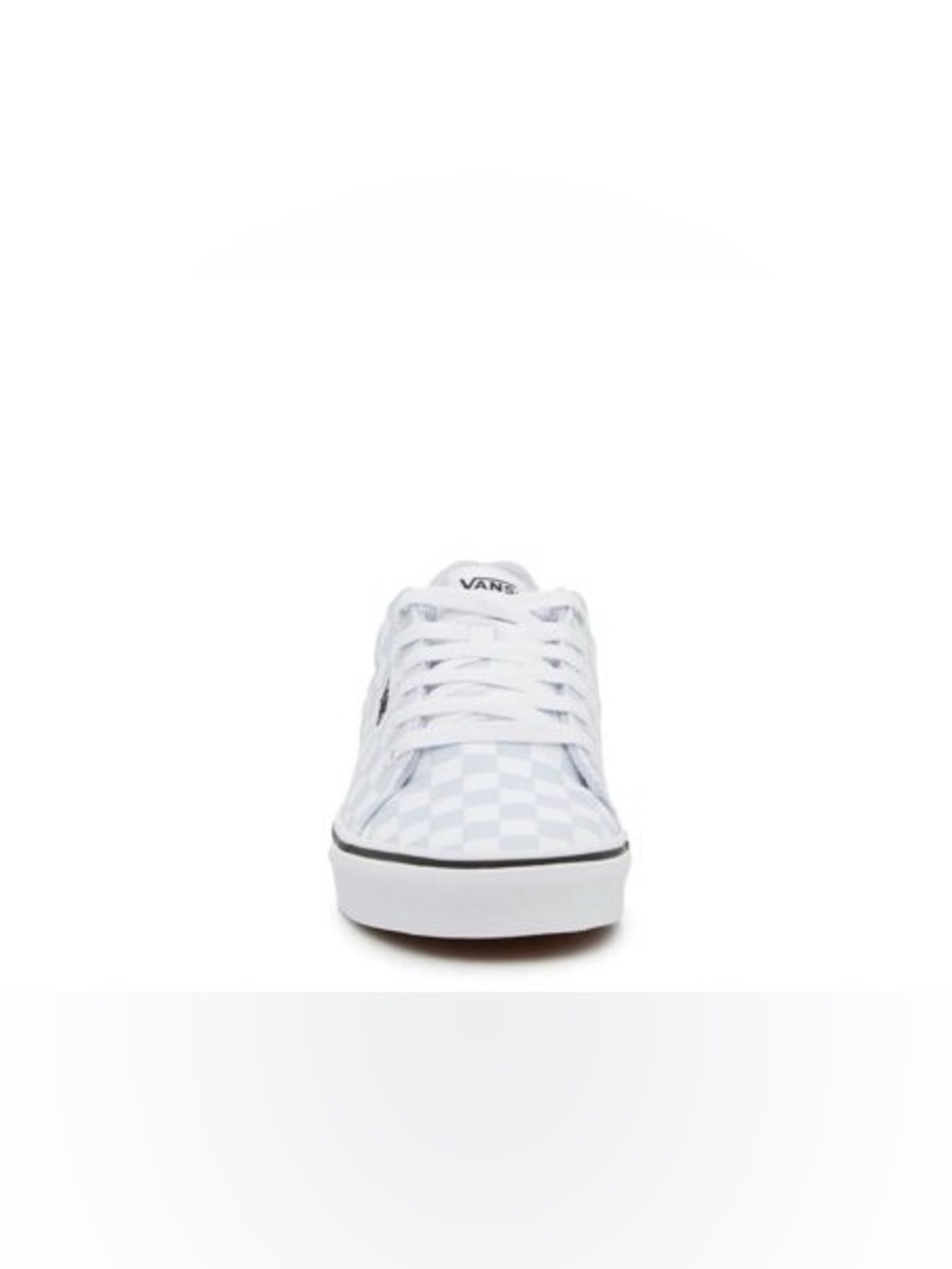 Vans White and Gray Checkerboard Low Top Skate Shoes